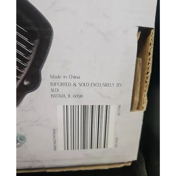 Crofton 11" Square Green Enamel Cast Iron Skillet Frying Pan Double Pour NOS - Picture 9 of 11